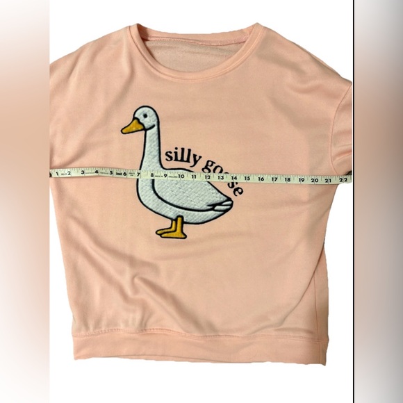 Silly Goose Graphic Crewneck Women’s Sweatshirt Pink Size Large Casual Pullover - Picture 6 of 8
